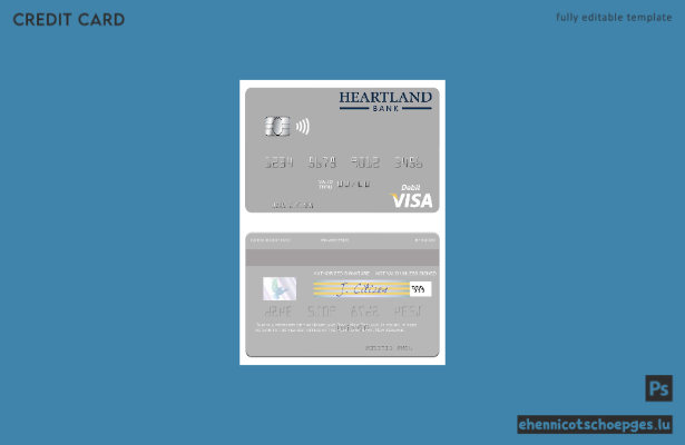 Beispielvorschau der Visa-Debitkarte der New Zealand Heartland Bank